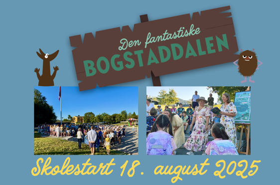 To bilder fra skolegården når 1. trinnselevene ble ropt opp.