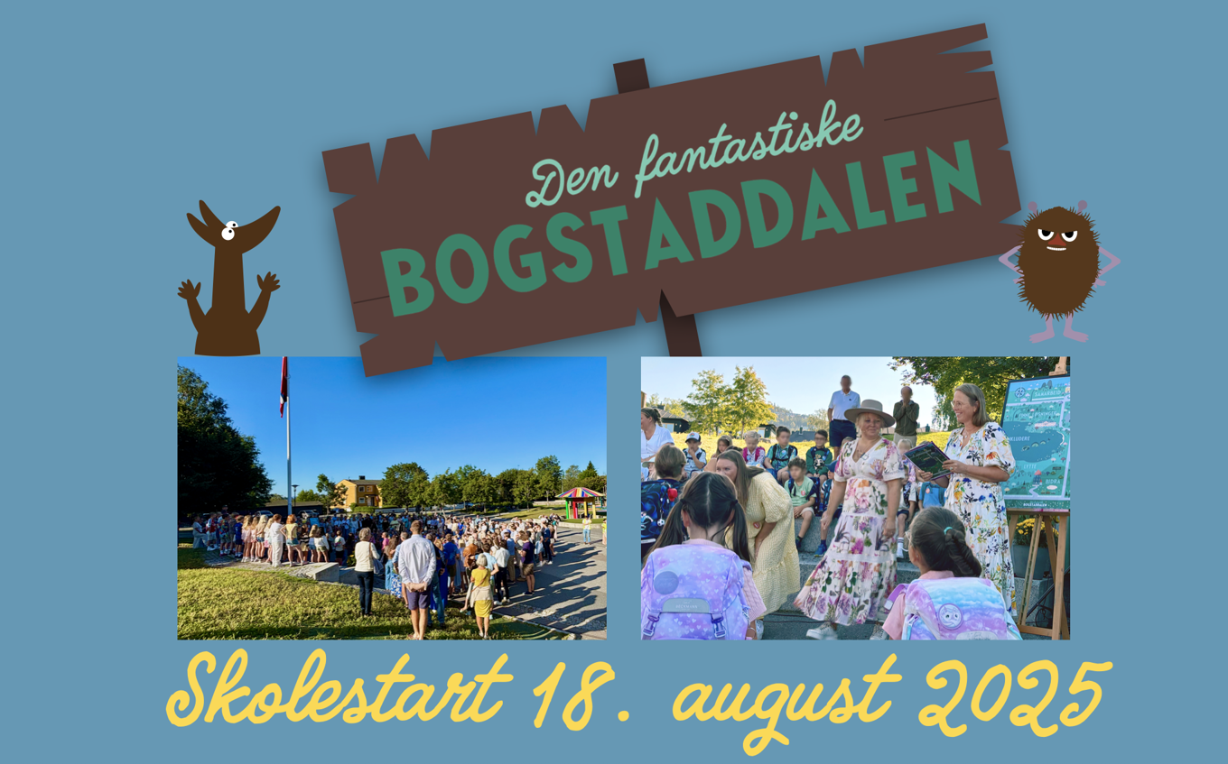 To bilder fra skolegården når 1. trinnselevene ble ropt opp.