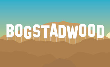 Tegning av åskam med "Bogstadwood" skrevet i store hvite bokstaver 