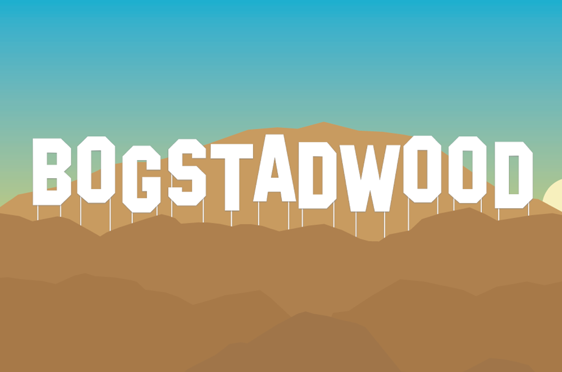 Tegning av åskam med "Bogstadwood" skrevet i store hvite bokstaver 