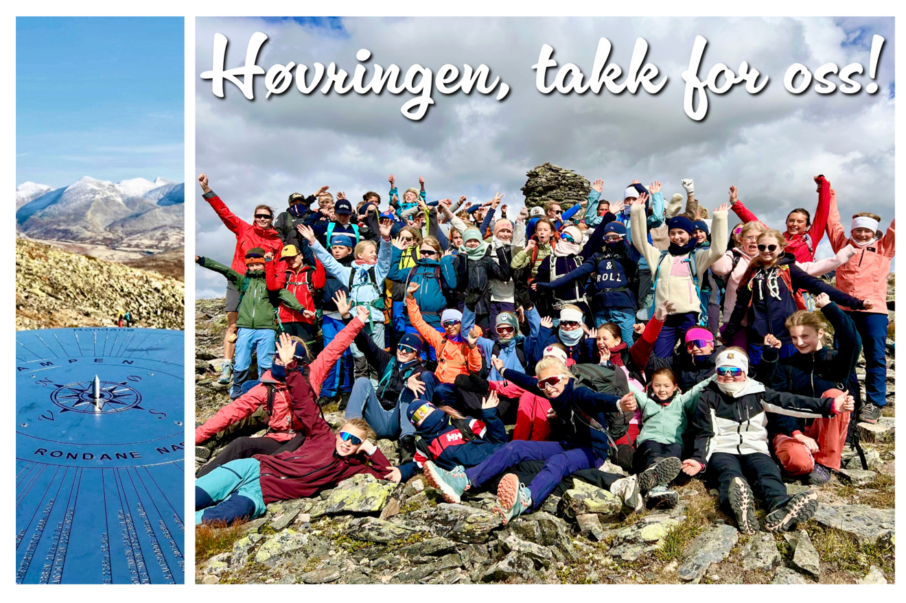 Bilde av alle elevene på toppen av fjellet Formokampen.